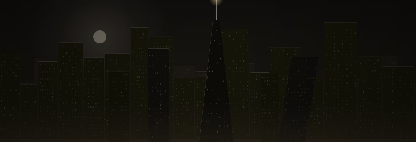 The Dubai skyline at night beneath the moon